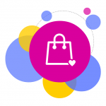 shopping bag pink icon